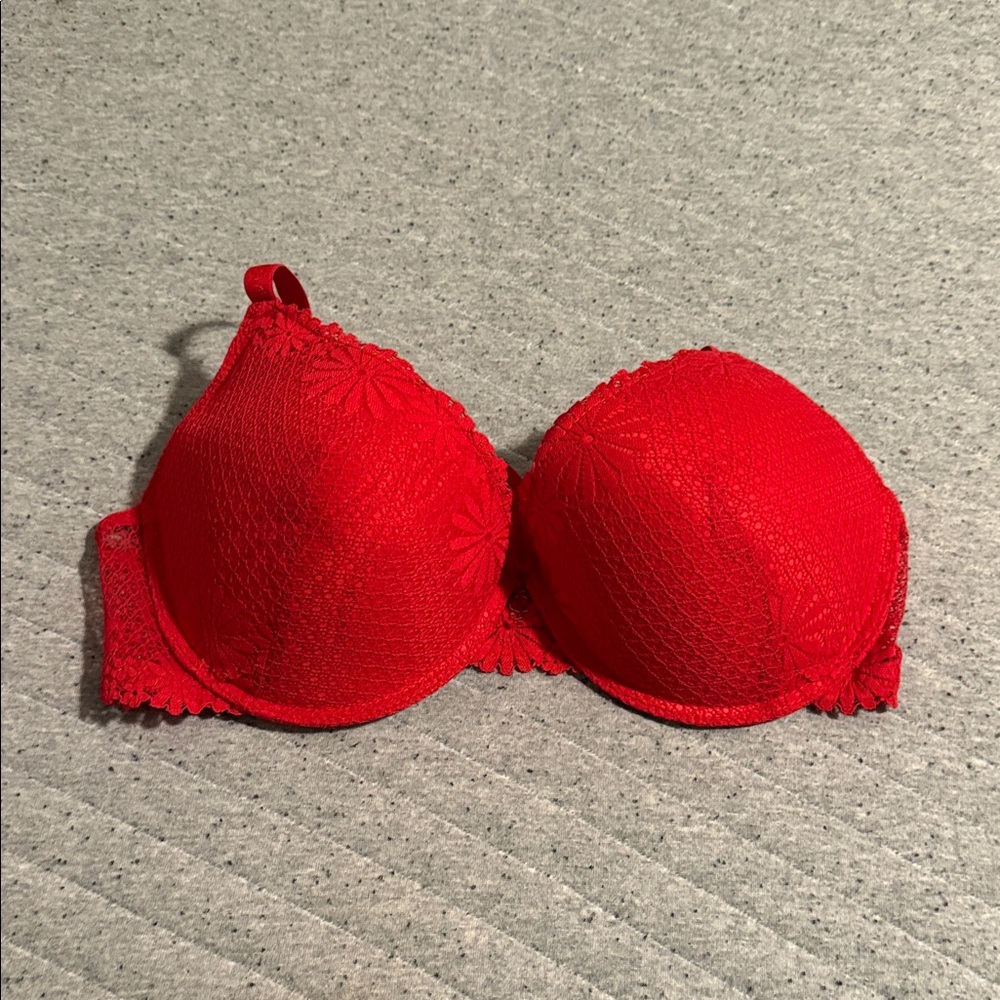 Elegant Red Lace Bra